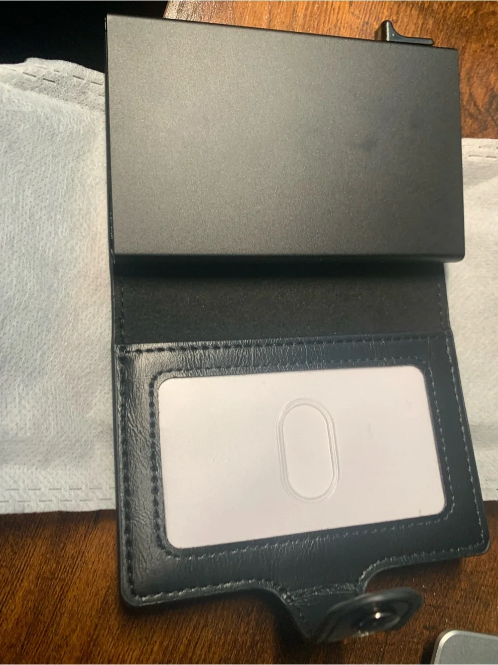Black Card Wallet with Snap Closure